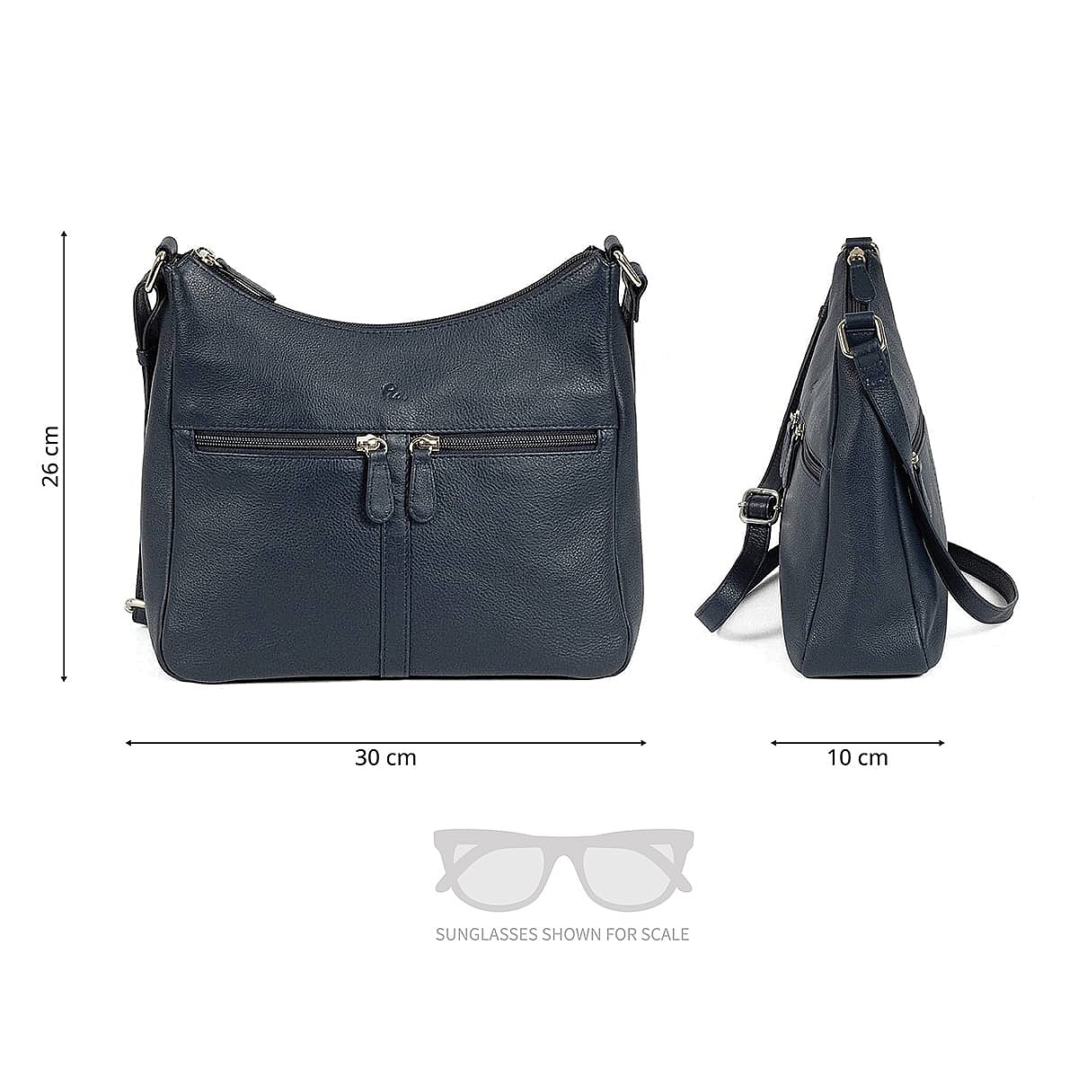 As Night Falls Navy Leather Bag