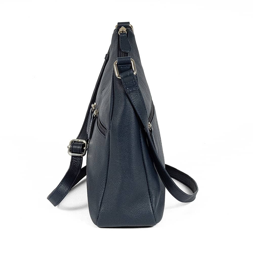 As Night Falls Navy Leather Bag