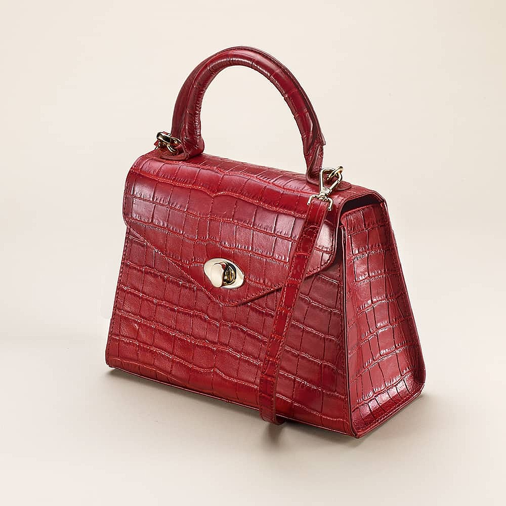 Elegant Intent Red Leather Top Handle Bag Pia Jewellery