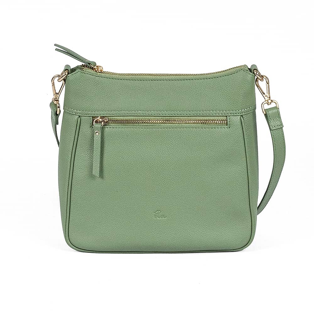 Say It In Sage Leather Cross-Body Bag