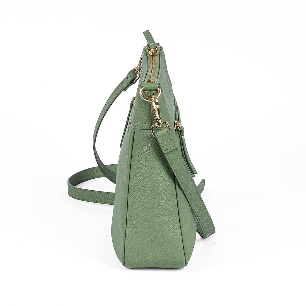 Say It In Sage Leather Cross-Body Bag