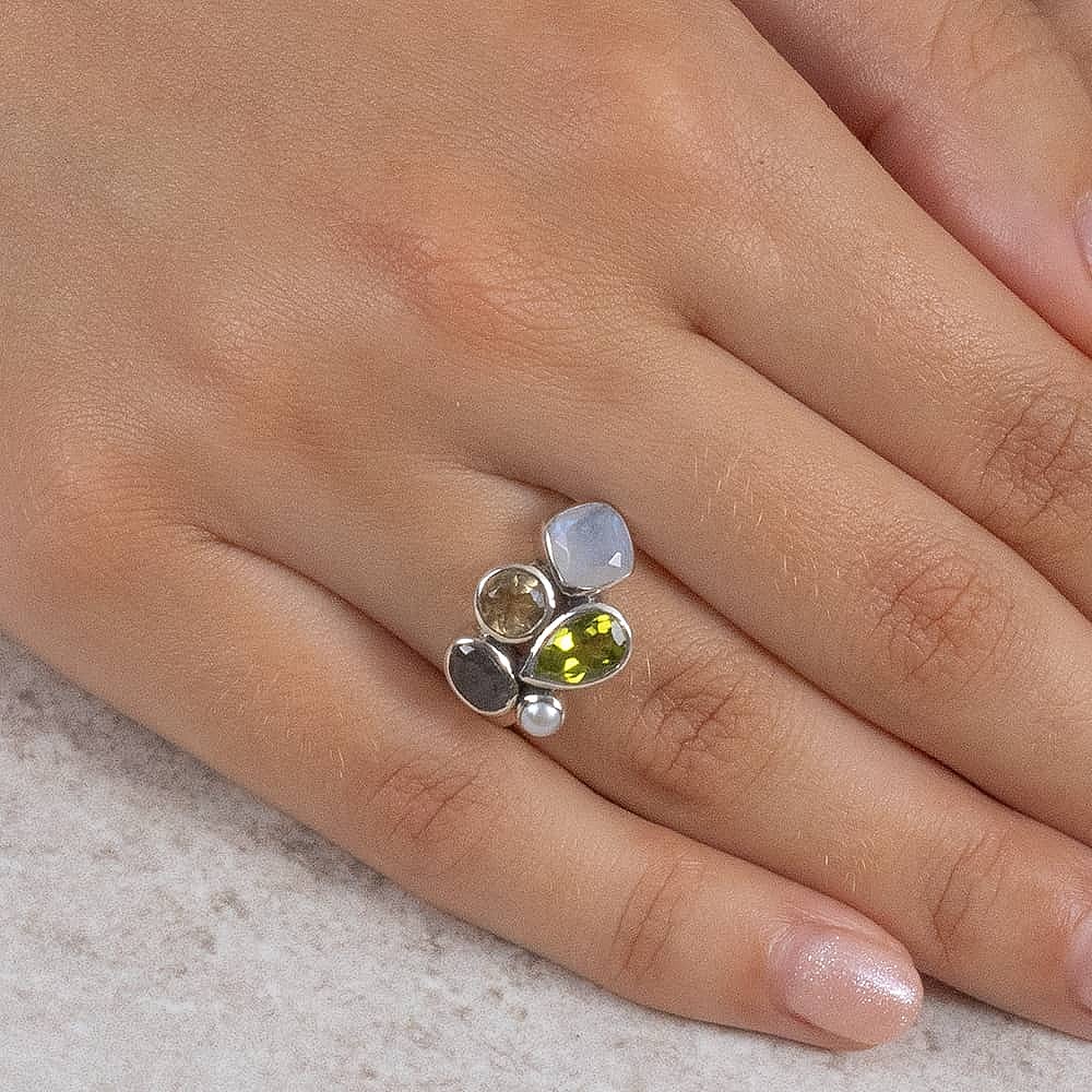 Surrounded By Serenity Gemstone Ring