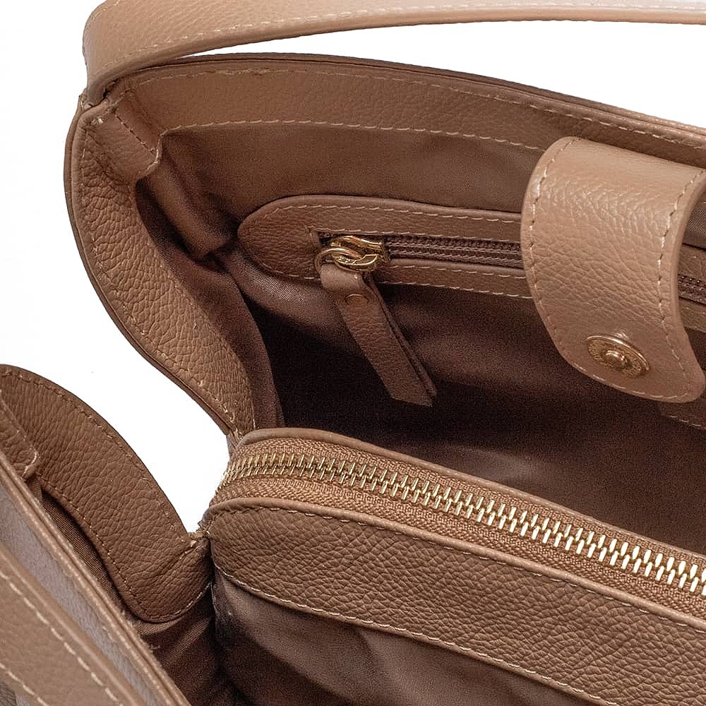 Put Together In Praline Leather Bag