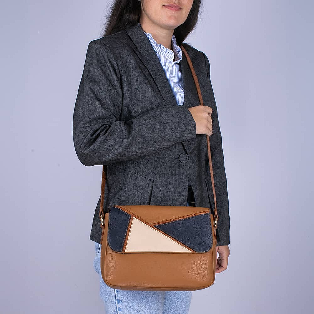 Lasting Impression Leather Cross-Body Bag