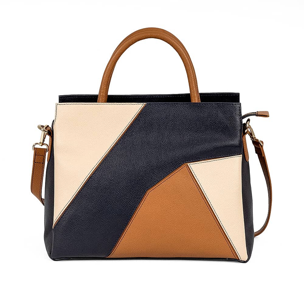 Poised Perspective Leather Bag