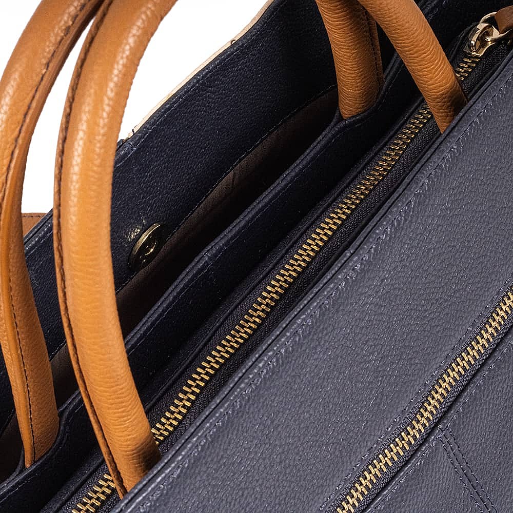 Poised Perspective Leather Bag