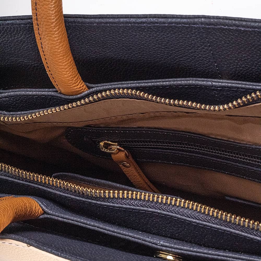 Poised Perspective Leather Bag