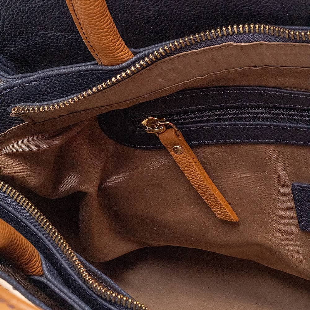 Poised Perspective Leather Bag