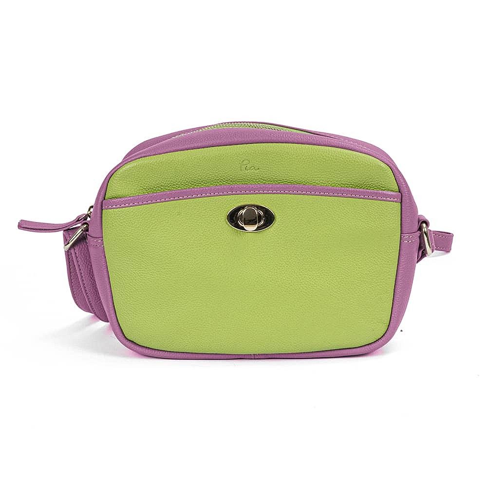 Living in Lime Leather Cross-Body Bag