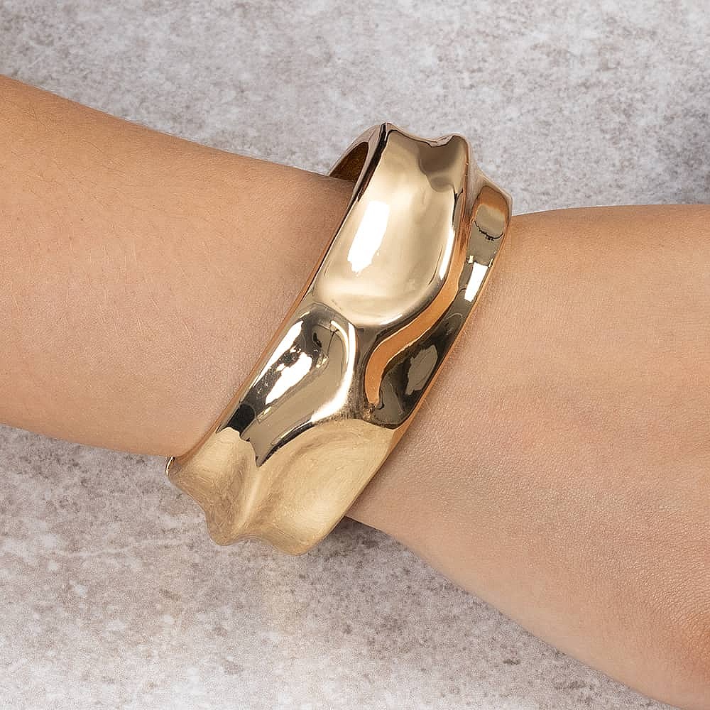 Fluid Lines Gold-Tone Bangle