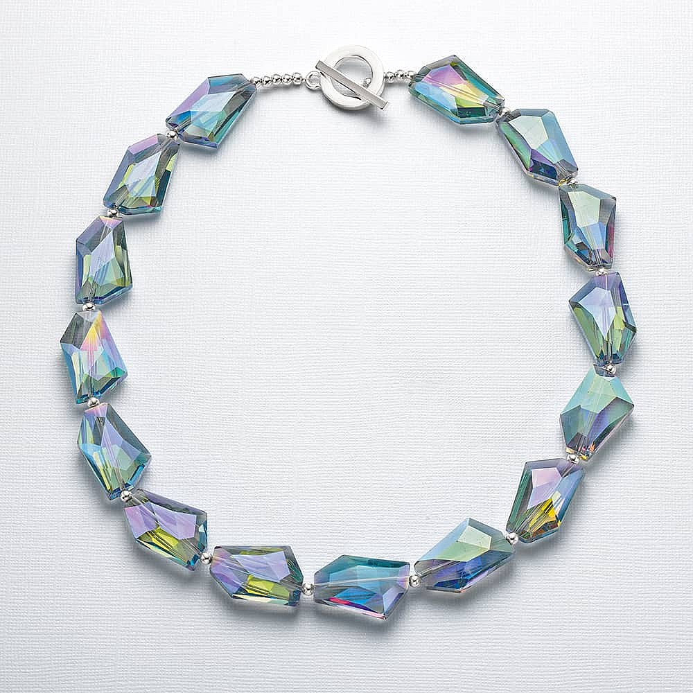 Prismatic Paradigm Blue Green Purple Crystal Necklace Pia Jewellery
