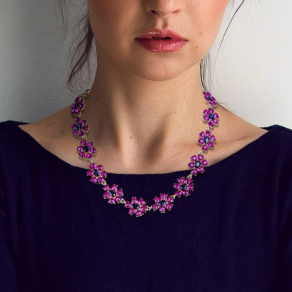 All Eyes on Me Fuchsia Necklace