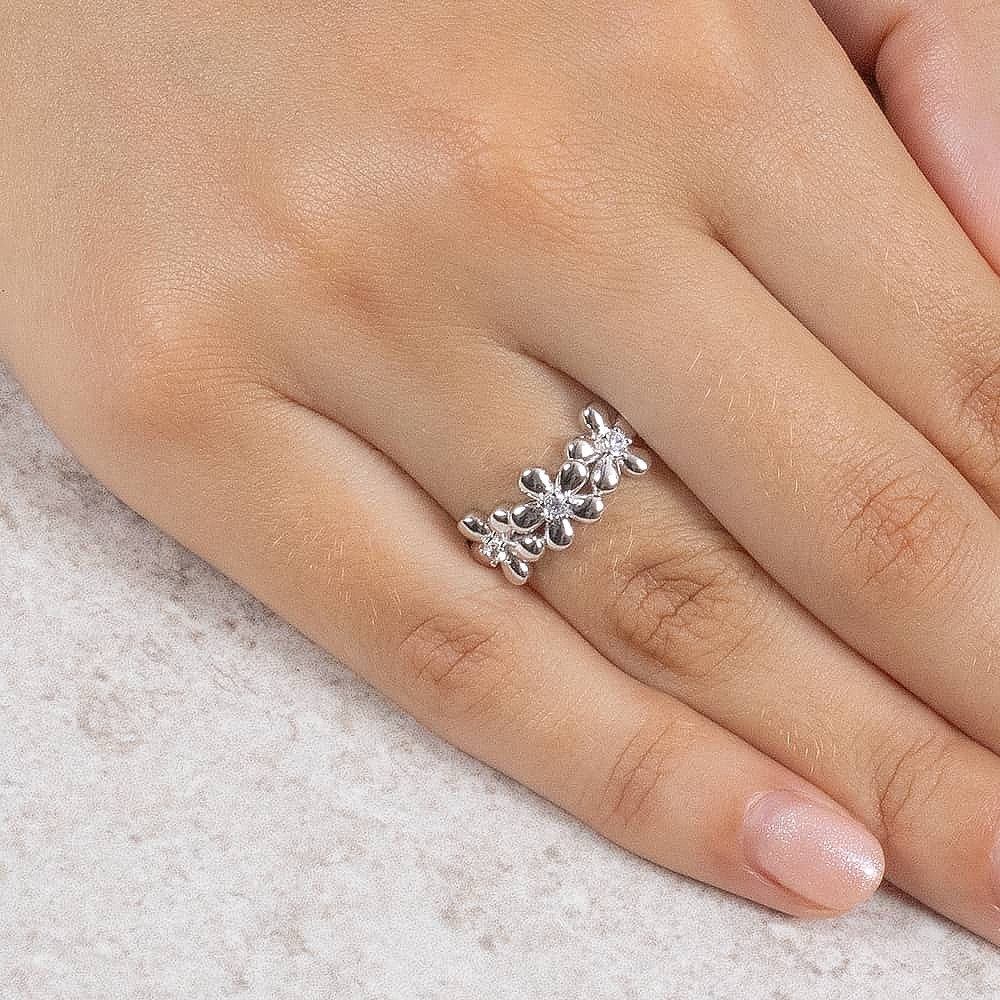 All In a Row Silver Ring