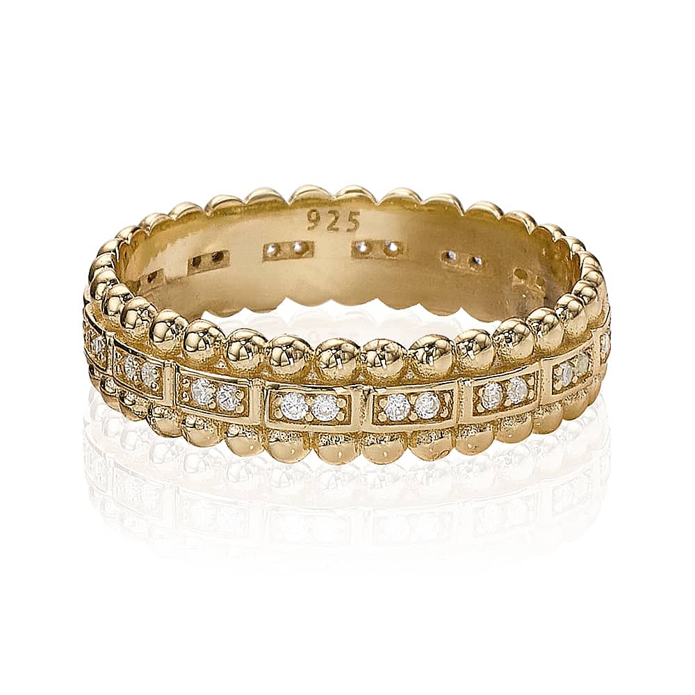 Circled In Light Gold-Plated Ring