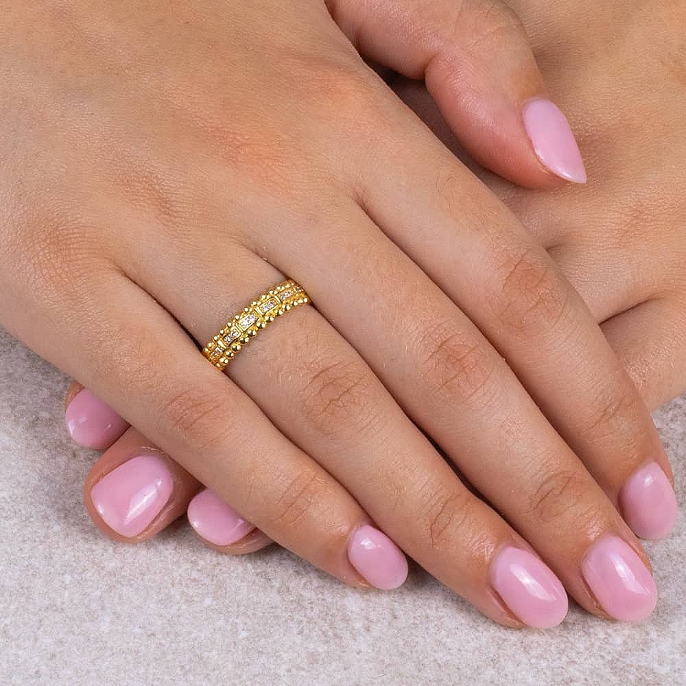 Circled In Light Gold-Plated Ring