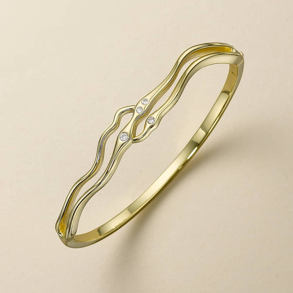 Flowing Finesse Gold-Plated Bangle
