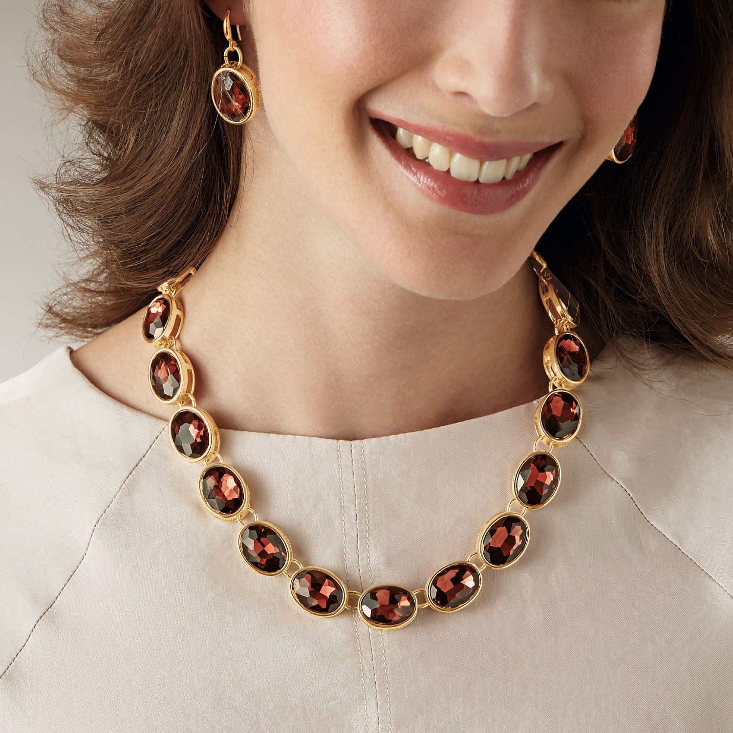 Becoming in Burgundy Crystal Necklace