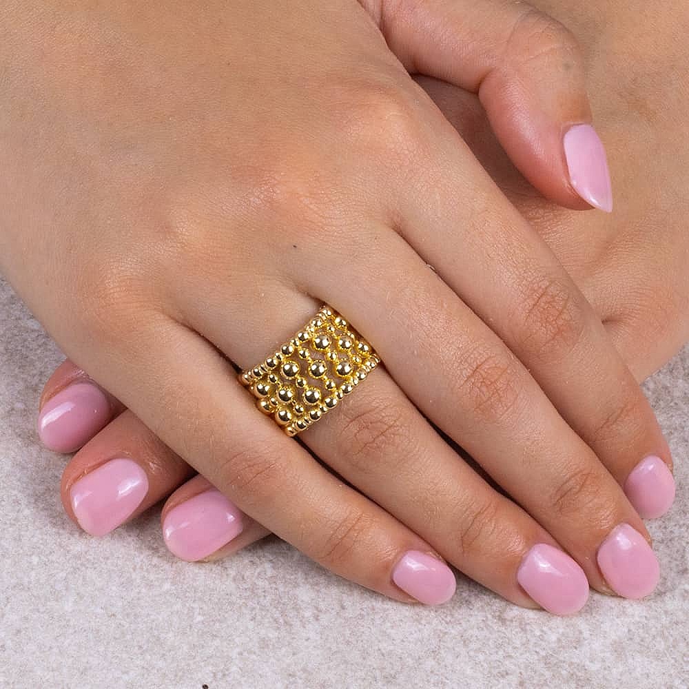 Bubbling Brilliance Gold-plated Ring