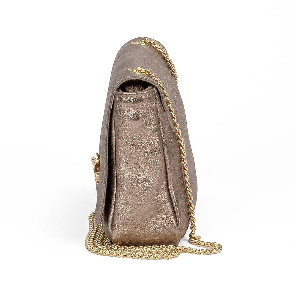Burnished Bee Leather Cross-Body Bag