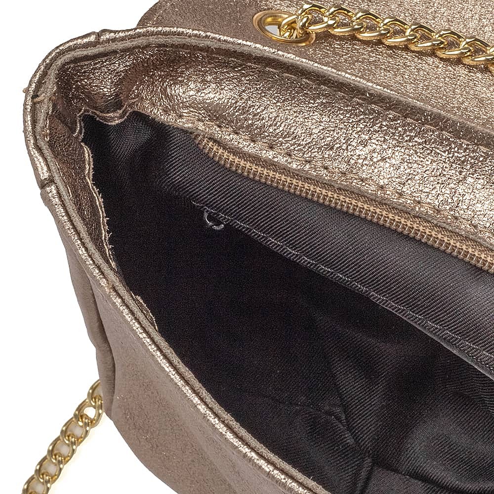 Burnished Bee Leather Cross-Body Bag