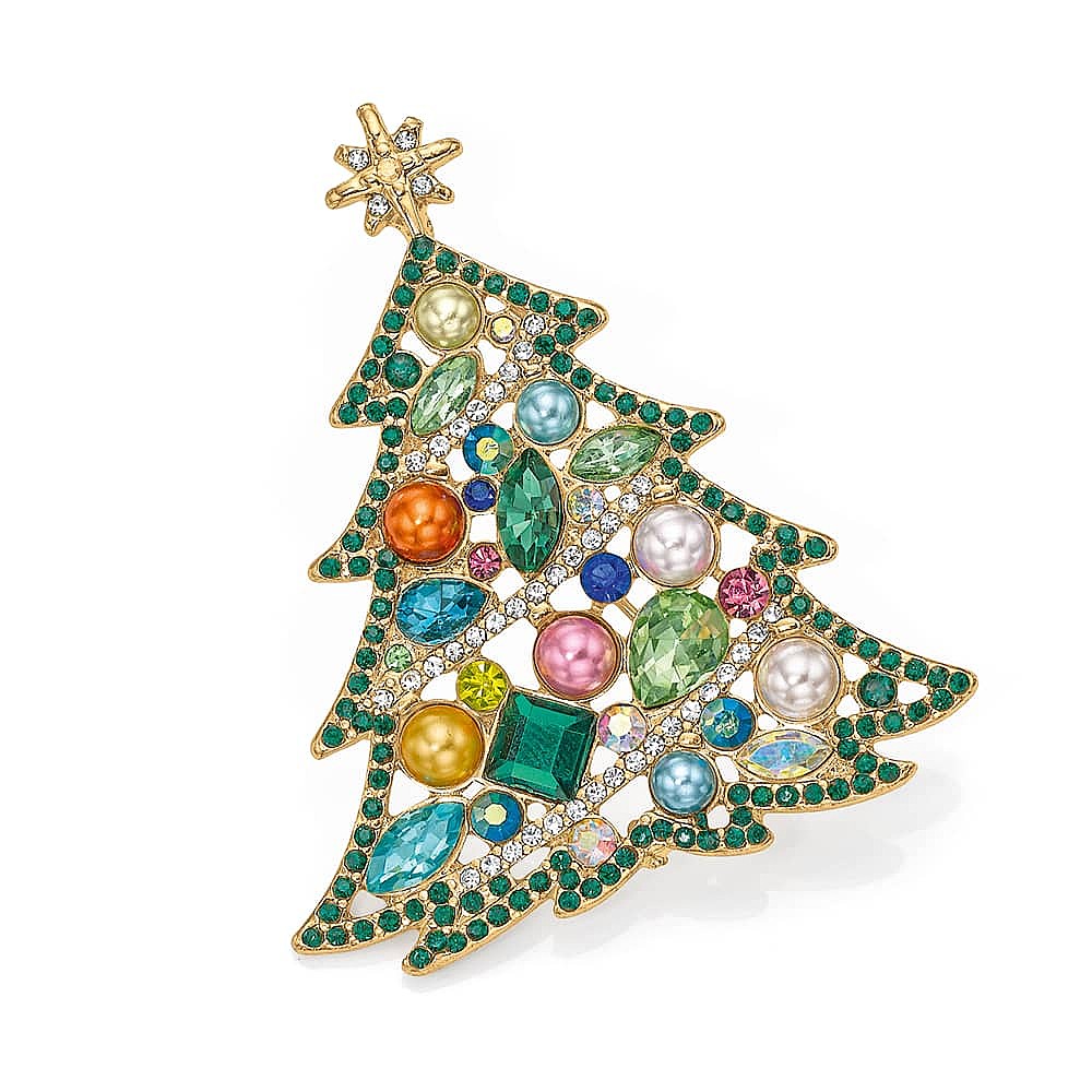 Merry Moment Christmas Tree Brooch