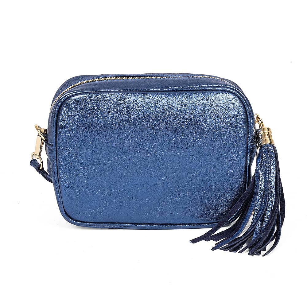 By Moonlight Navy Leather Cross-Body Bag
