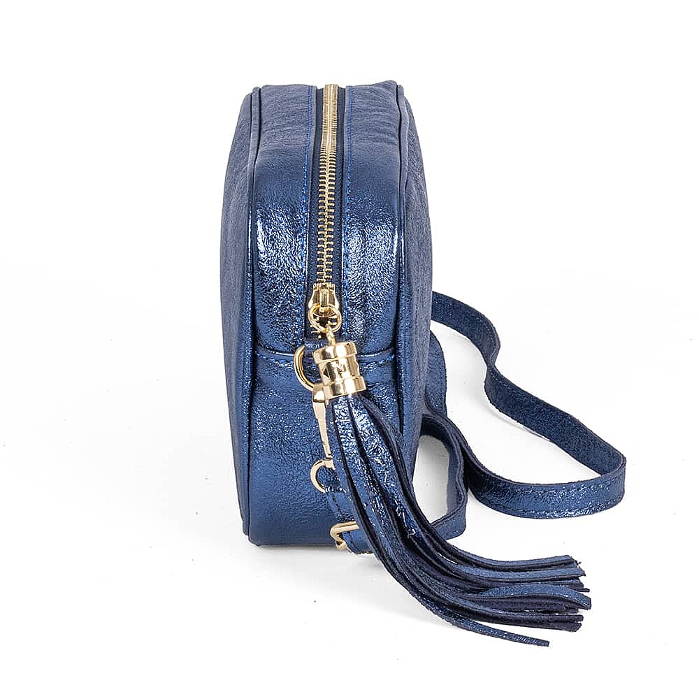 By Moonlight Navy Leather Cross-Body Bag