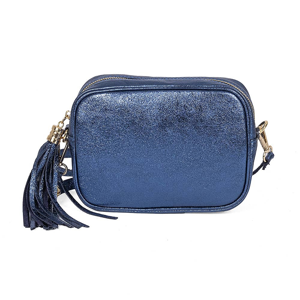 By Moonlight Navy Leather Cross-Body Bag