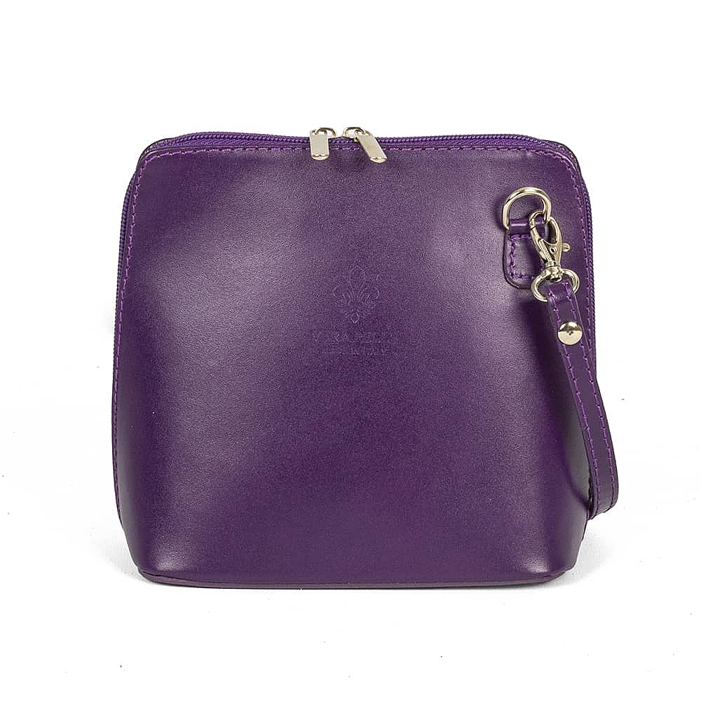 A Vision in Violet Leather Cross-Body Bag