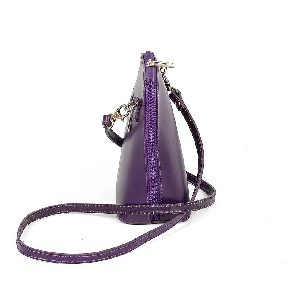 A Vision in Violet Leather Cross-Body Bag