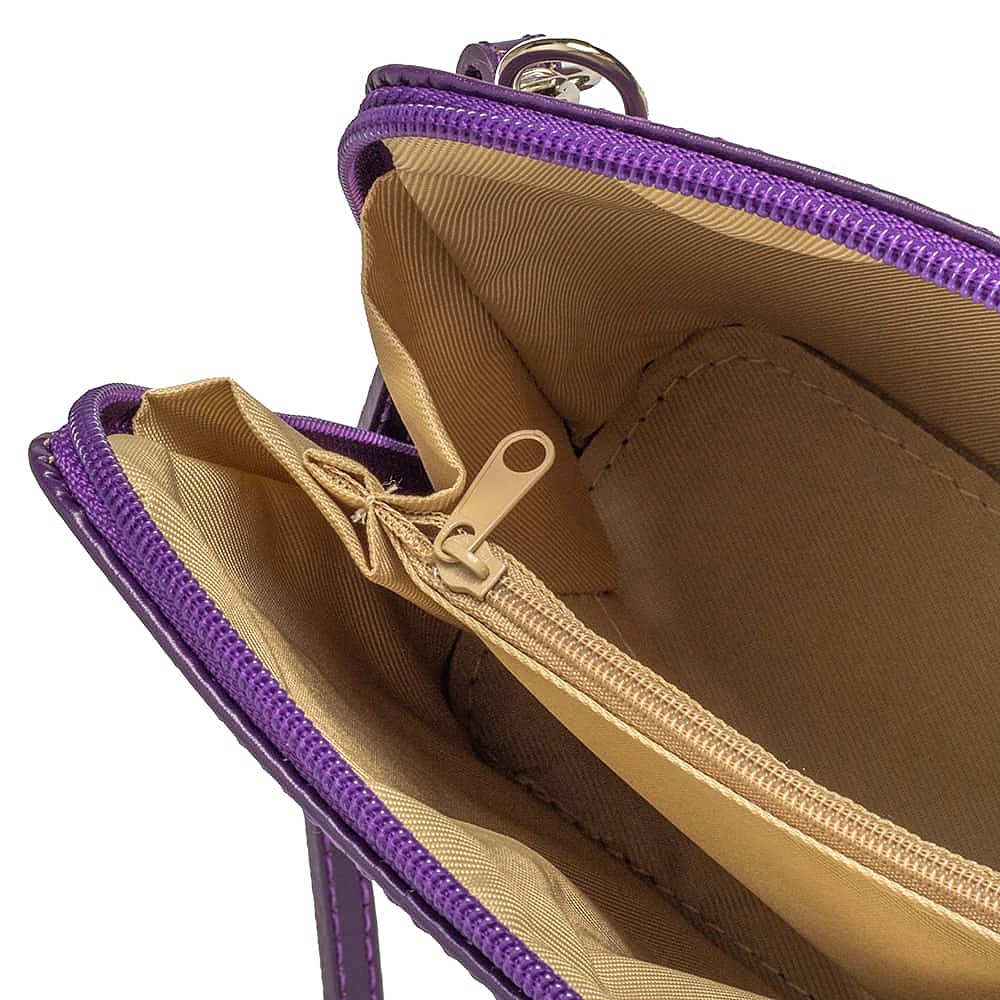 A Vision in Violet Leather Cross-Body Bag