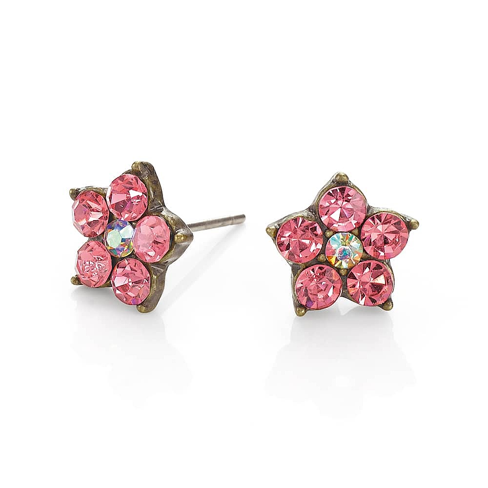 Pretty Petals Rose Pink Floral Stud Earrings Pia Jewellery