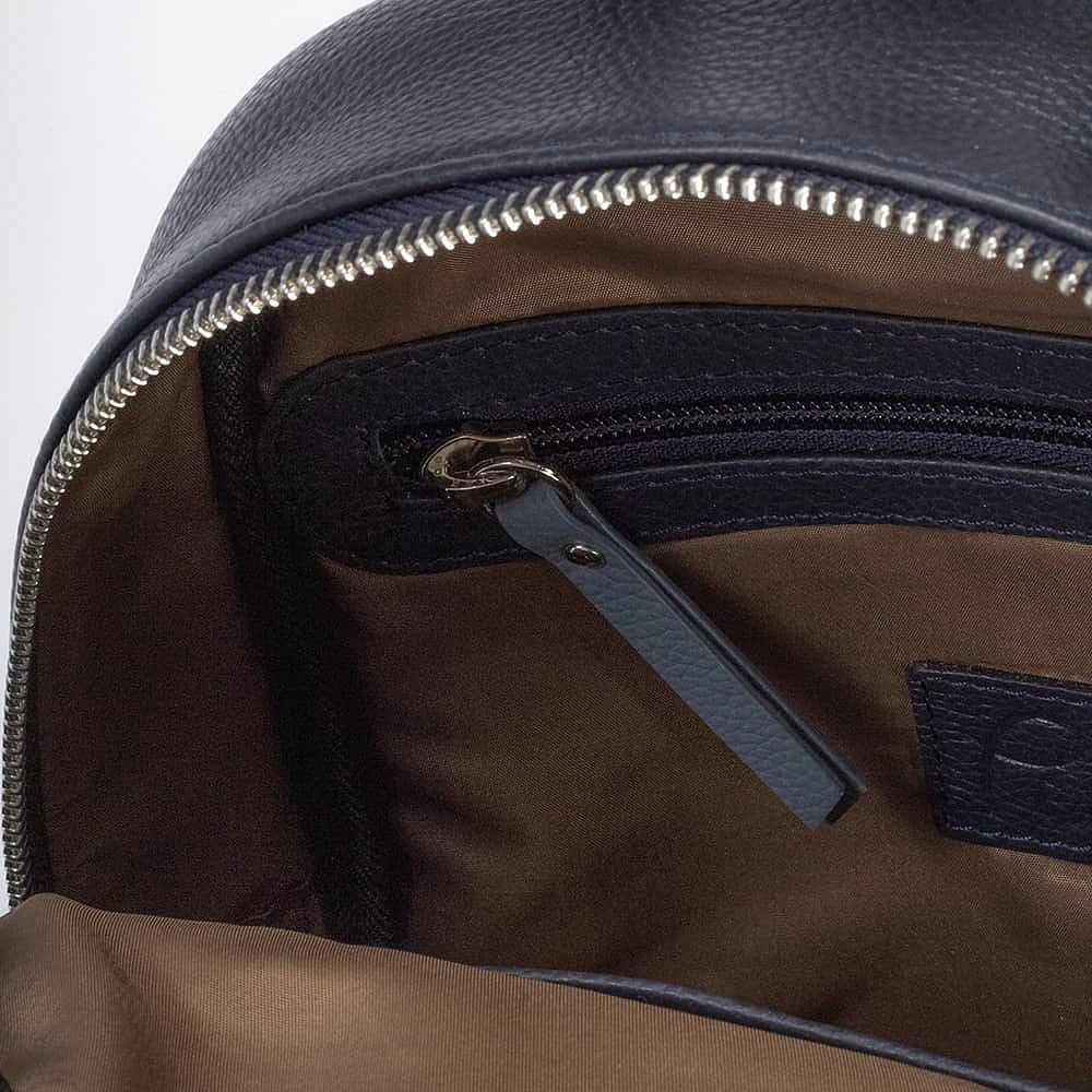 Going Places Navy Leather Backpack