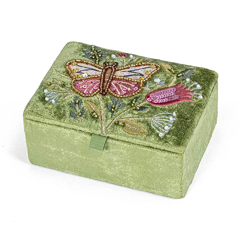 Garden Glory Velvet Jewellery Box