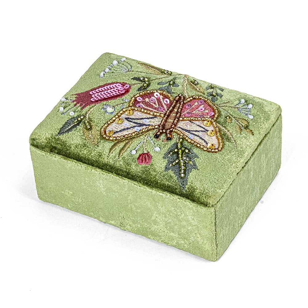 Garden Glory Velvet Jewellery Box