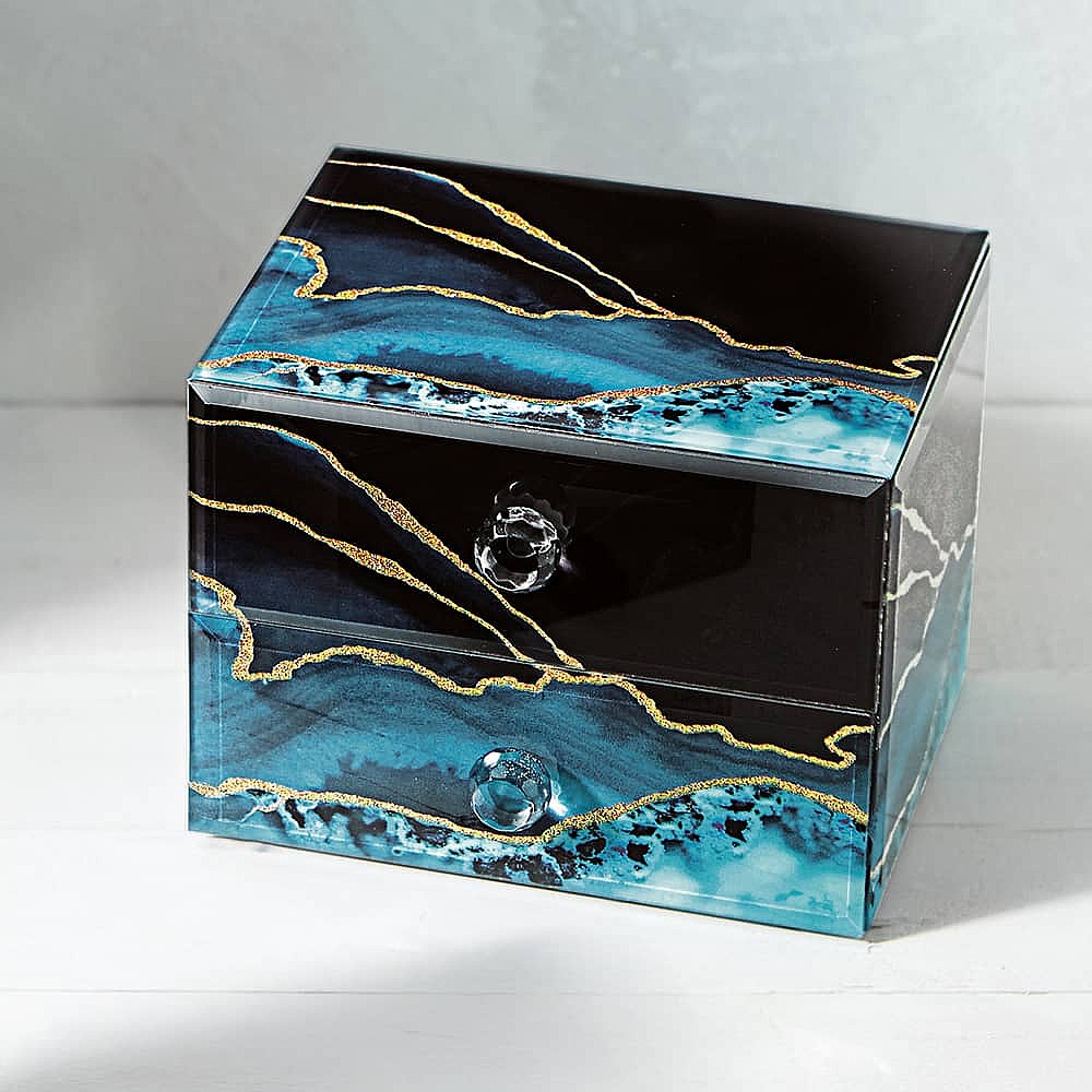Of Sky & Sea Glass Drawer Box