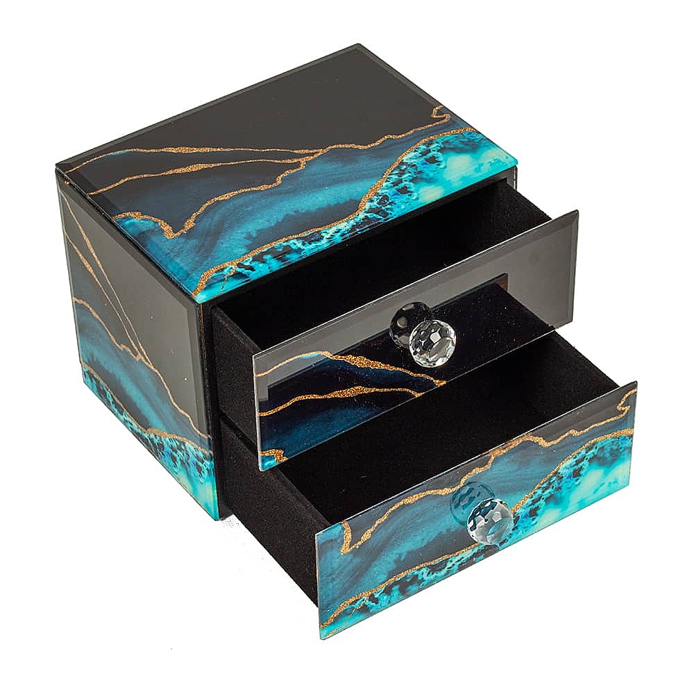 Of Sky & Sea Glass Drawer Box