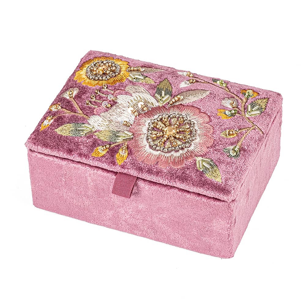Blushing Blooms Velvet Jewellery Box