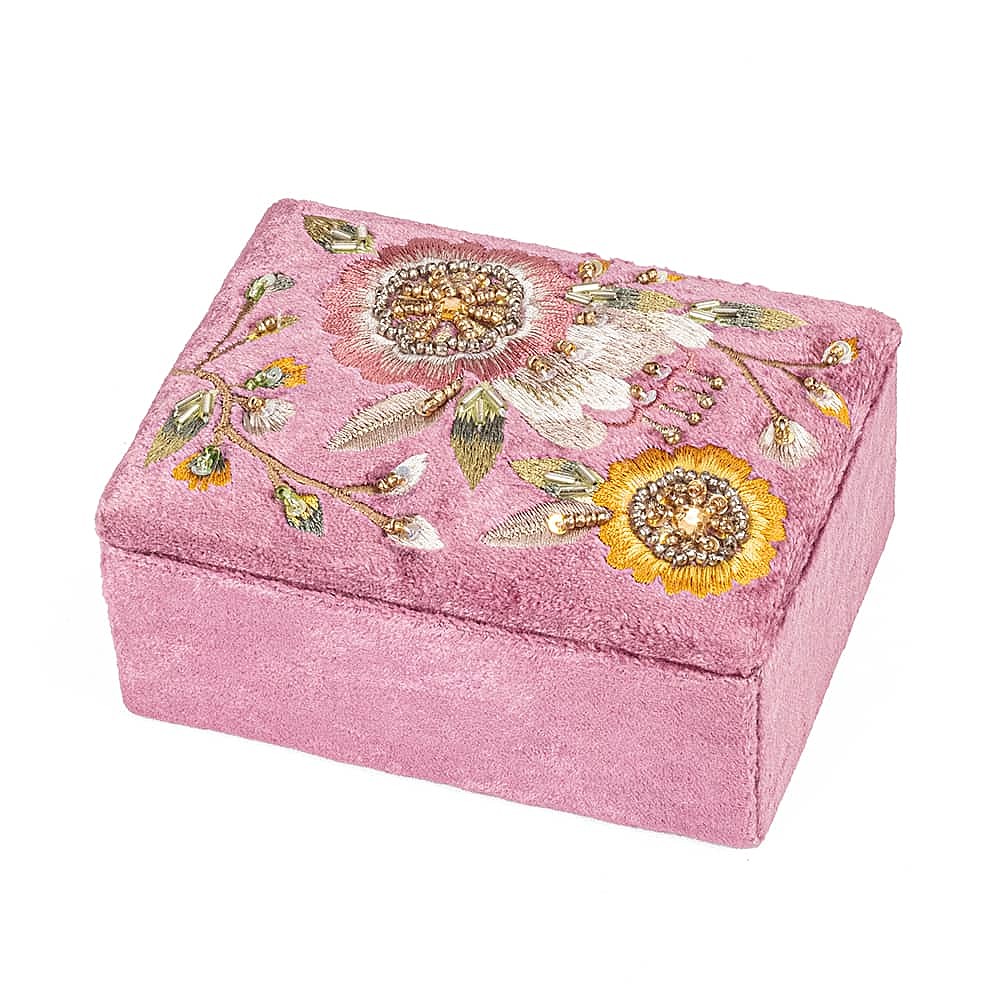 Blushing Blooms Velvet Jewellery Box