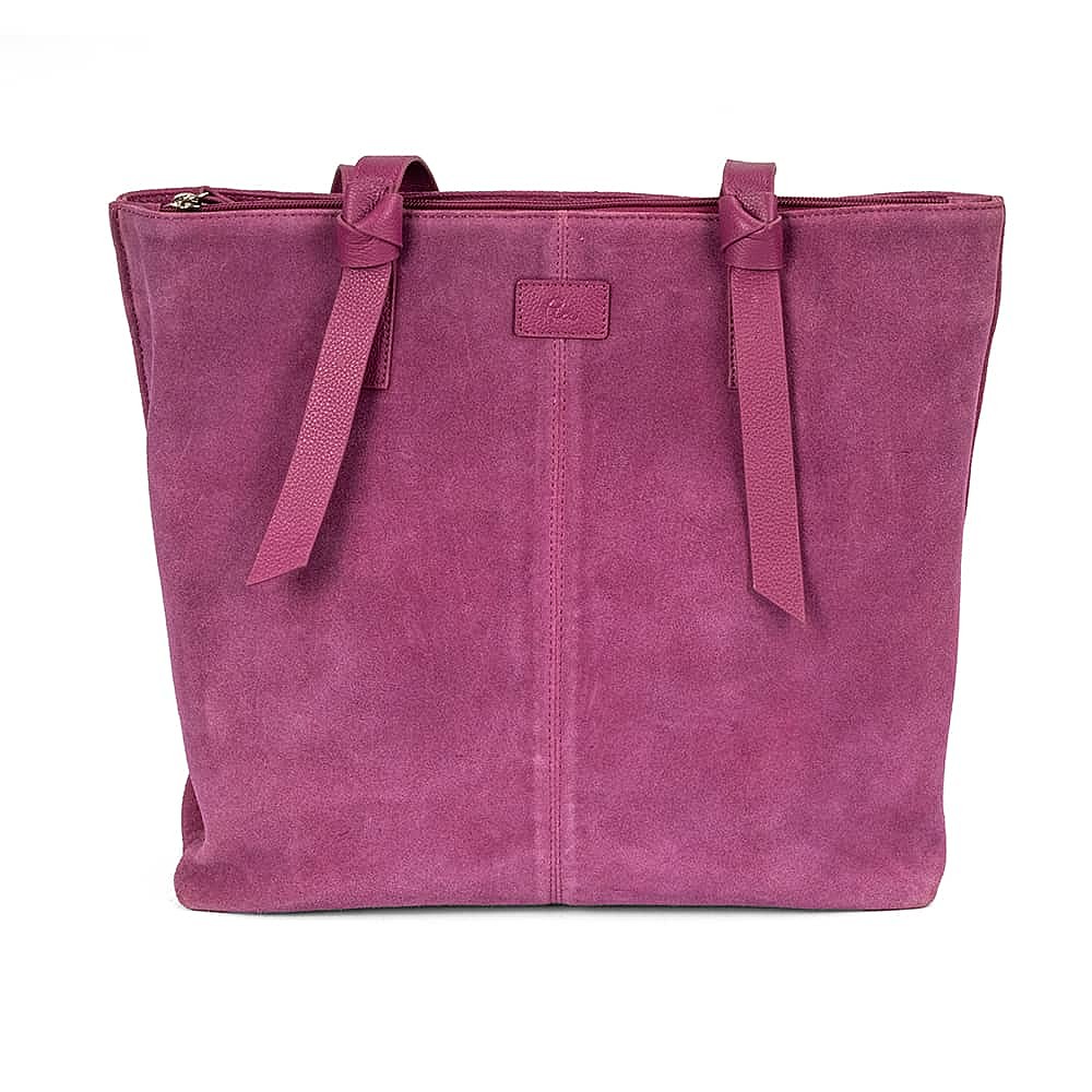 Magenta Moment Suede Tote Bag