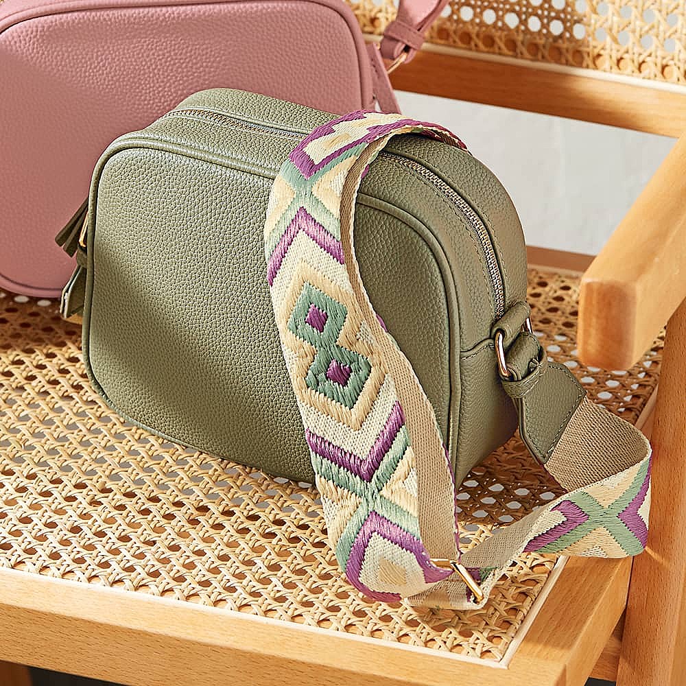 Softly Sage Faux Leather Cross-Body Bag