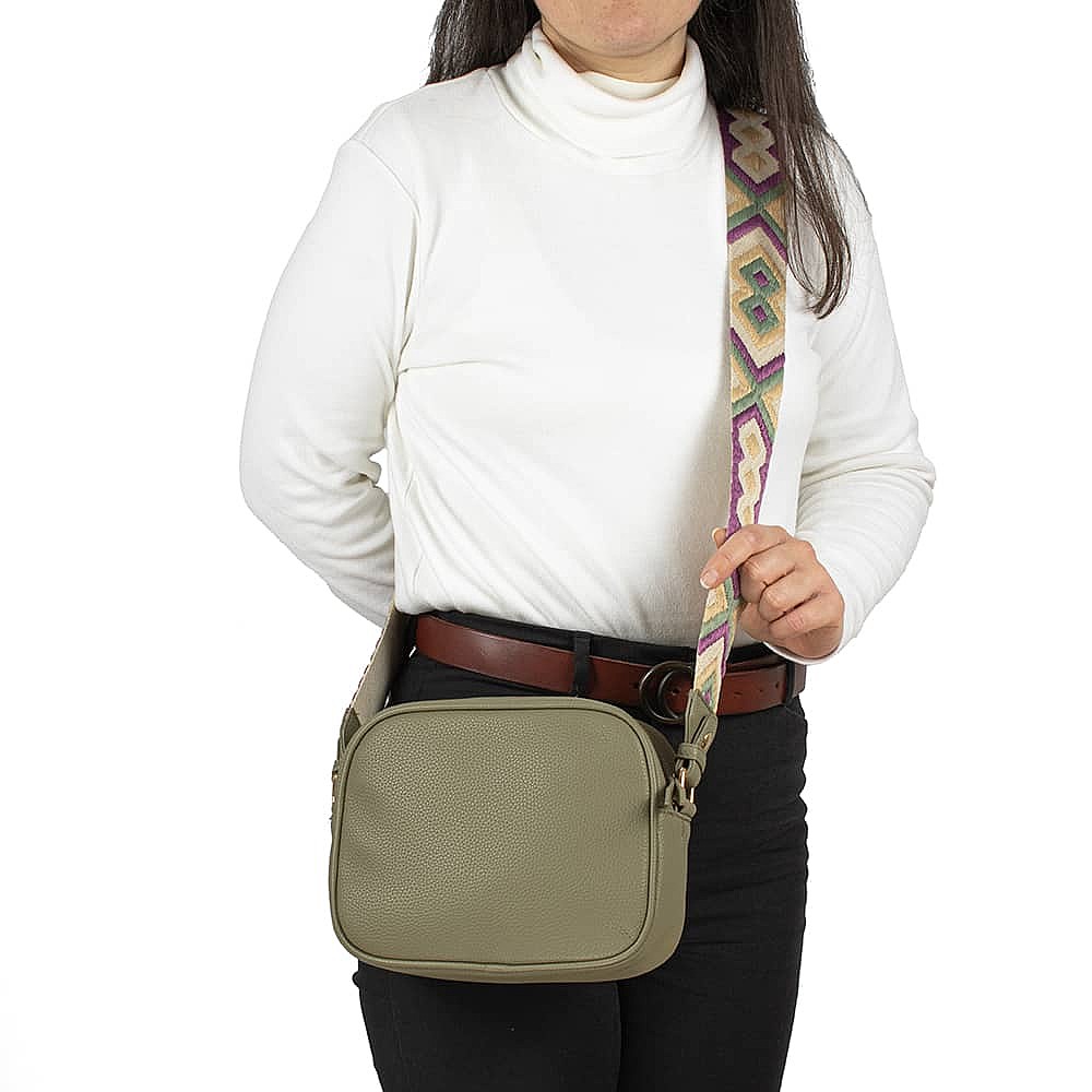 Softly Sage Faux Leather Cross-Body Bag