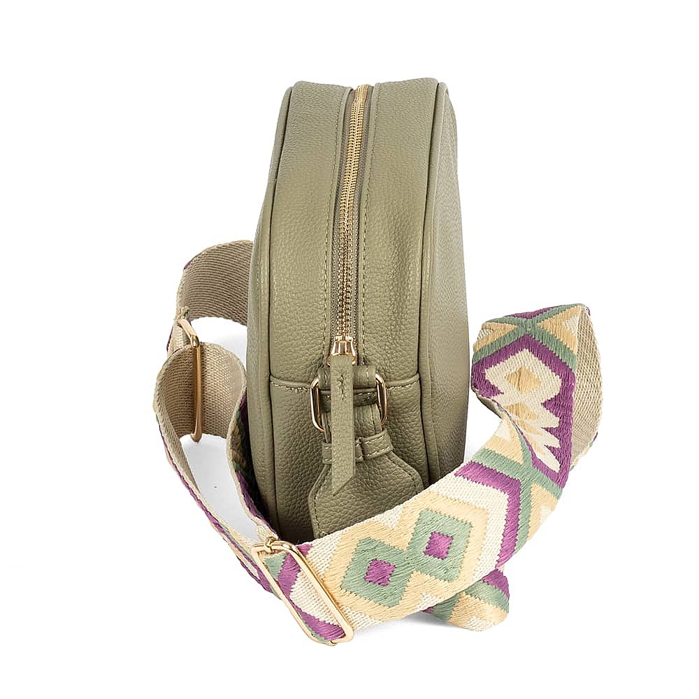 Softly Sage Faux Leather Cross-Body Bag