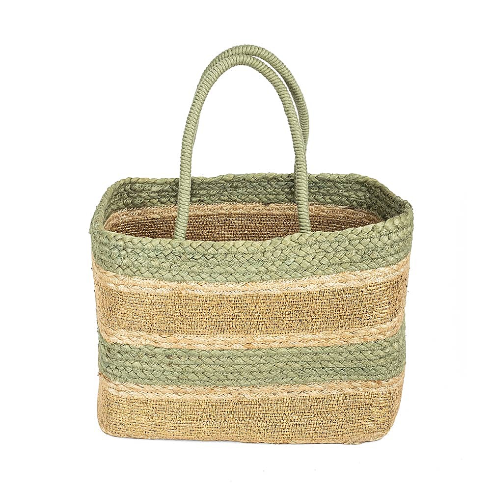 Shoreline Chic Sage Basket Bag