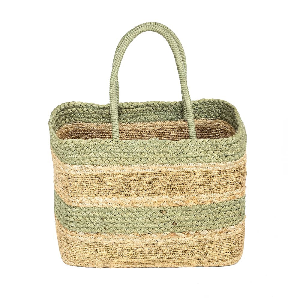 Shoreline Chic Sage Basket Bag
