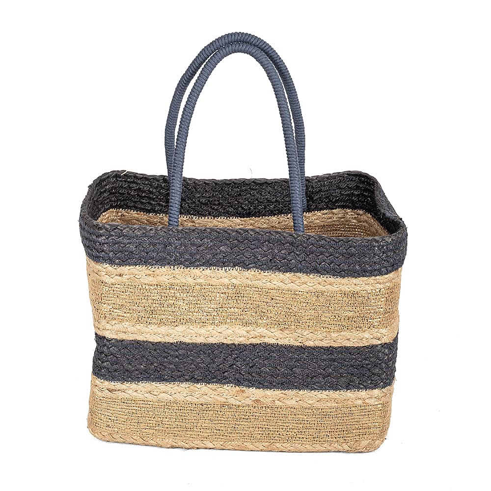 Shoreline Chic Navy Basket Bag