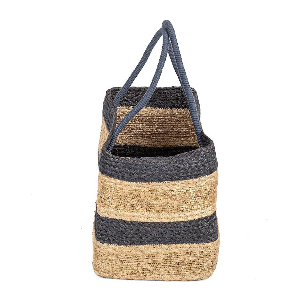 Shoreline Chic Navy Basket Bag