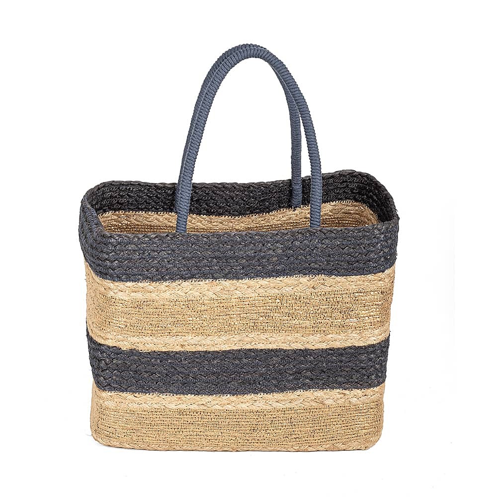 Shoreline Chic Navy Basket Bag