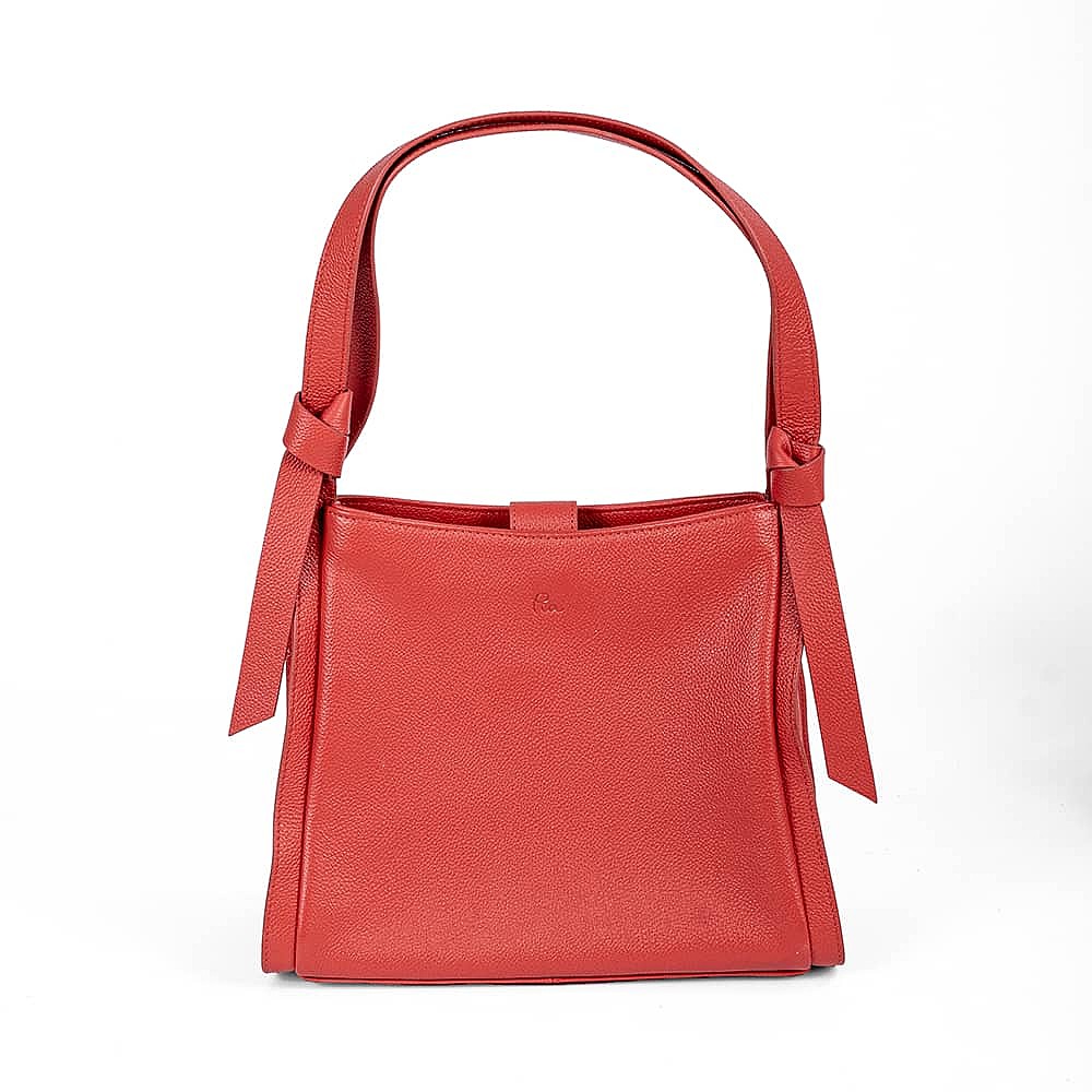 Confidently Coral Leather Bag