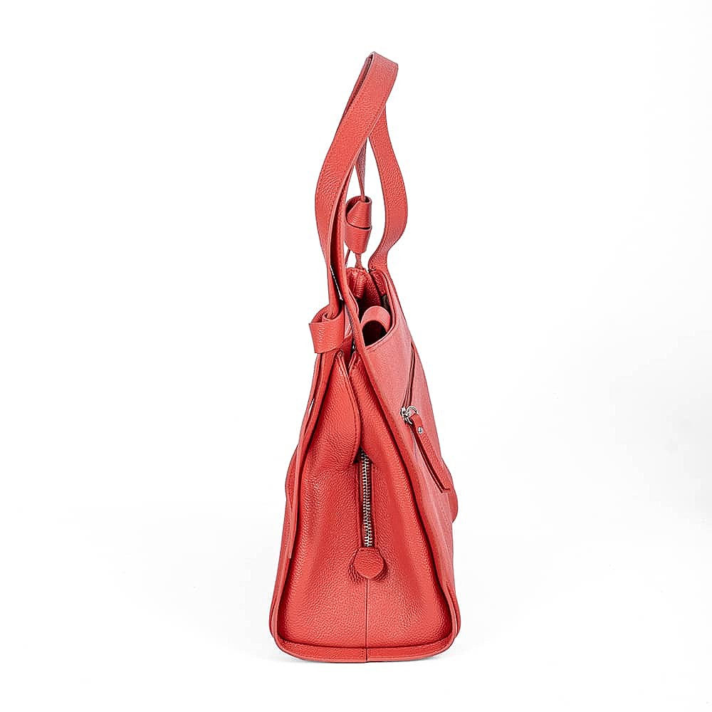 Confidently Coral Leather Bag
